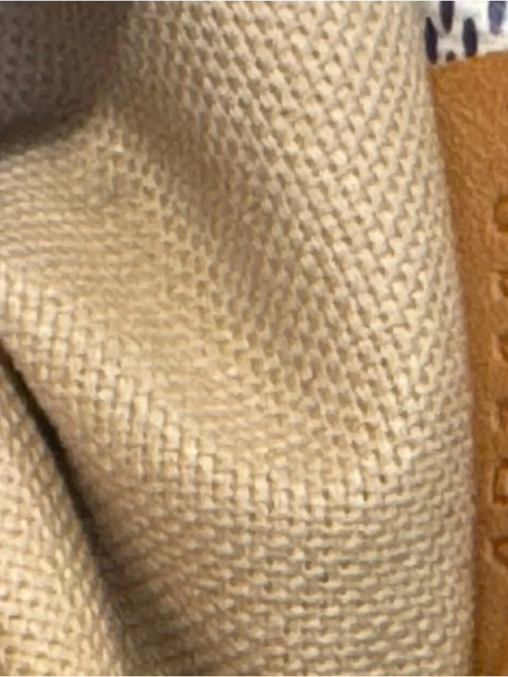 Louis Vuitton Cream Checkered Tote with Brown Leather Straps